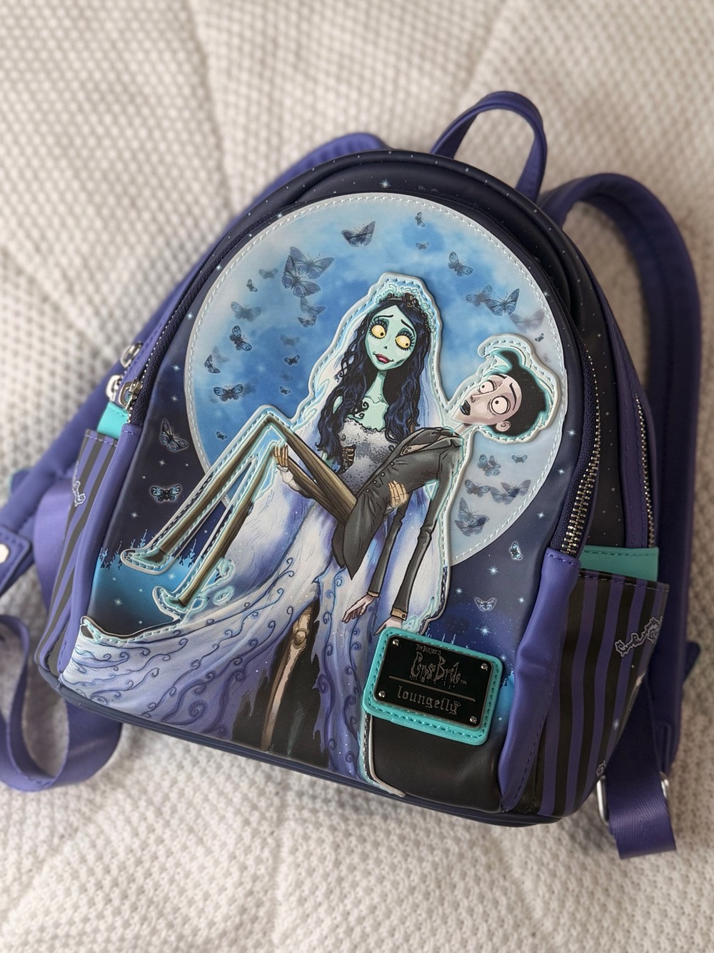 Loungefly Corpse Bride Emily & Victor Lenticular Moon Mini Backpack